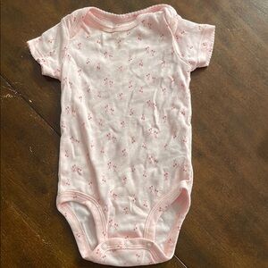 Pink Flamingo Print Baby Onesie